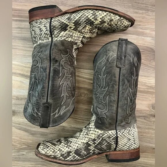 Men’s Anderson Bean Square Toe Eastern Cut Rattlesnake Boots 13EE - Picture 7 of 11